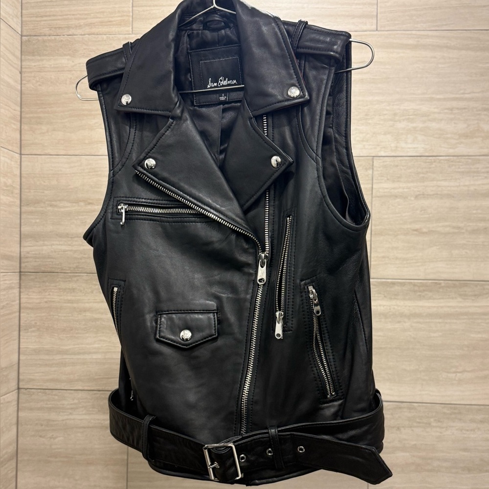 Sam Edelman Black Leather Vest